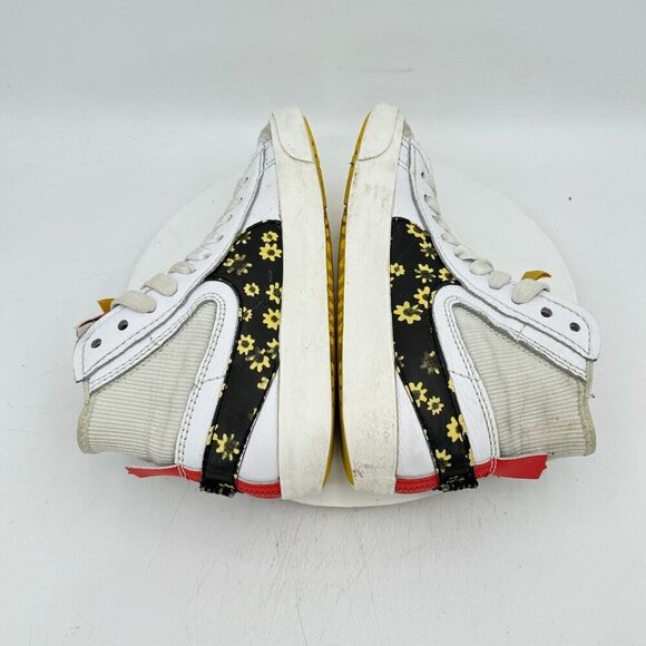 Nike Blazer Mid 77 Men Size 8.5 DQ7639-100 White Black Floral Training Shoes - Picture 6 of 11